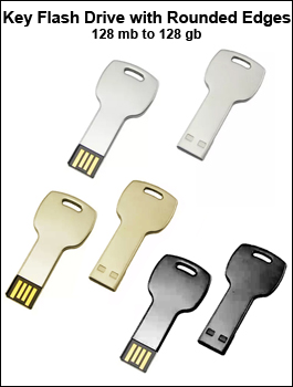Key Shaped USB Flash Drive with rounded edges